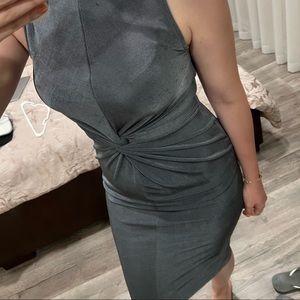 Misguided Grey Midi Dress